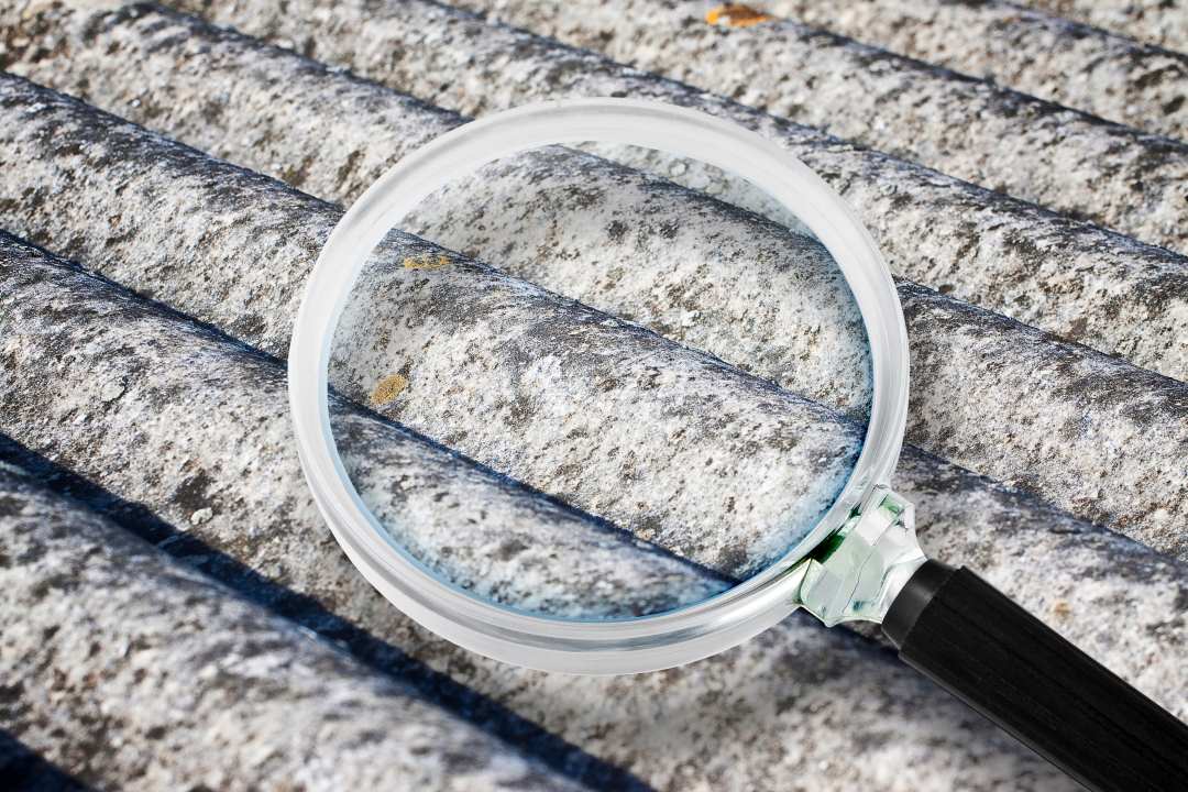 magnifying glass focused on a roof panel