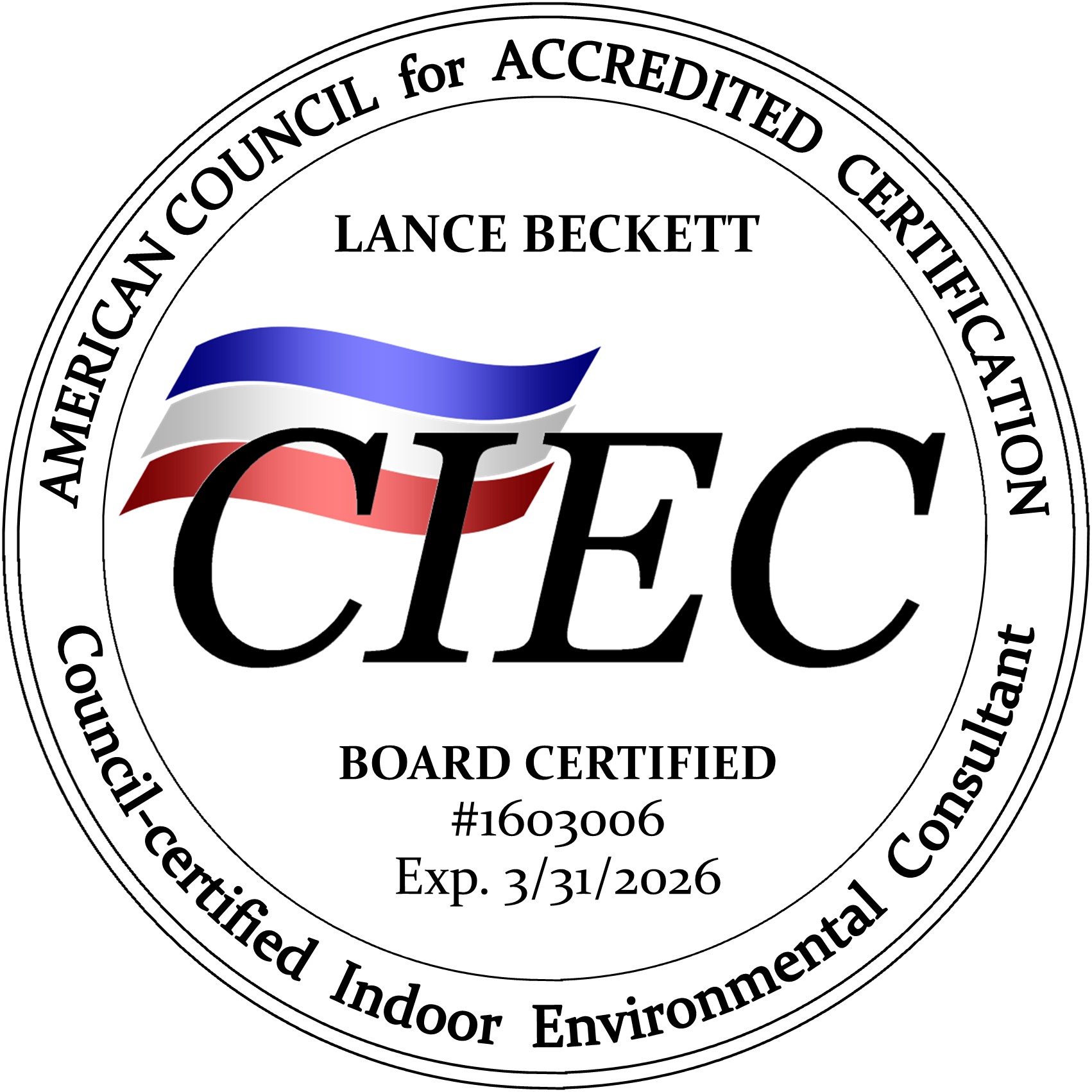 Lance Beckett CIEC seal